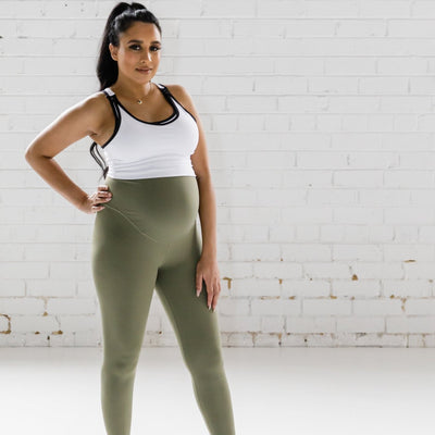 Emama Maternity Leggings - Olive - Full Length, emamaco