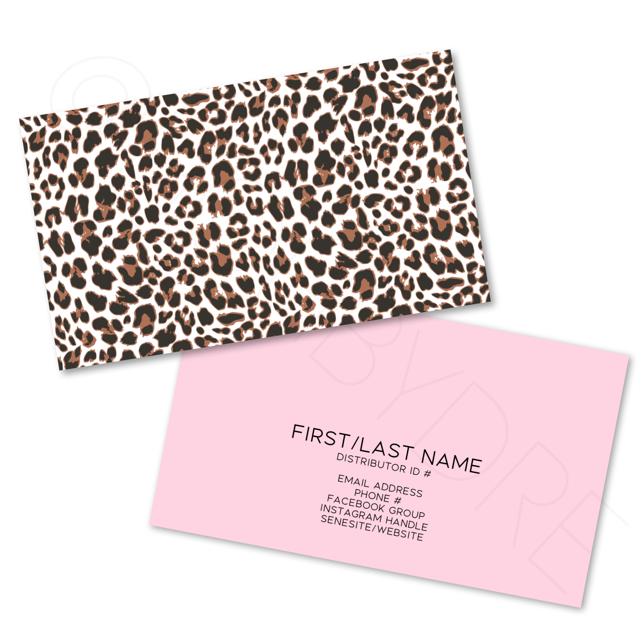 Leopard w/ Pink Customized Business Card