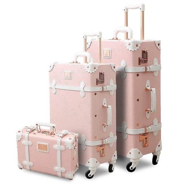 pink trunk luggage