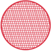 Red Circular Icon of a Pizza Screen