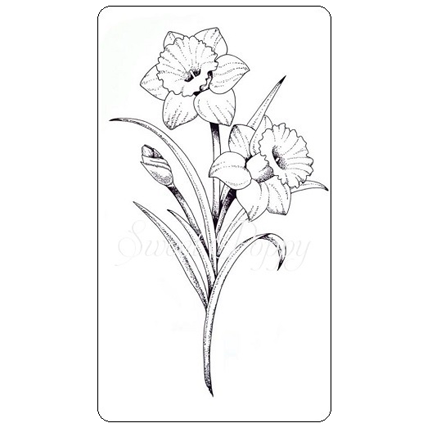CrafTreat Lily, Iris, Daffodil & Bell Flower Stencil Template 6 x 6