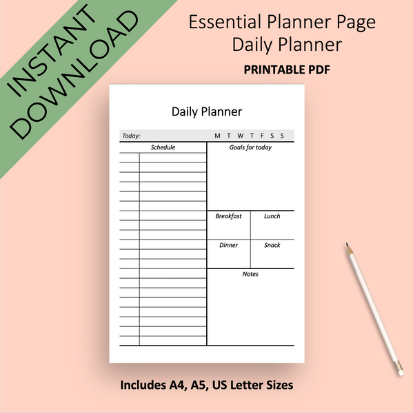 Planner pages for download (A5 and US letter)