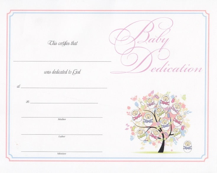 Dear Mom And Dad Baby Dedication Certificate Pentecostal Publishing House