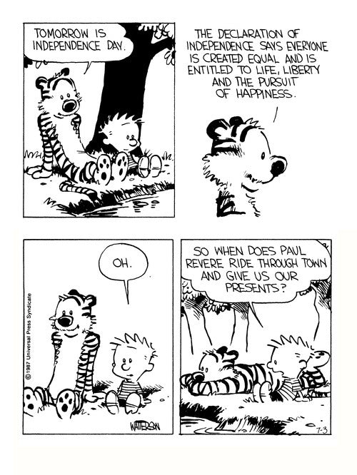 Calvin and Hobbes 4th of July