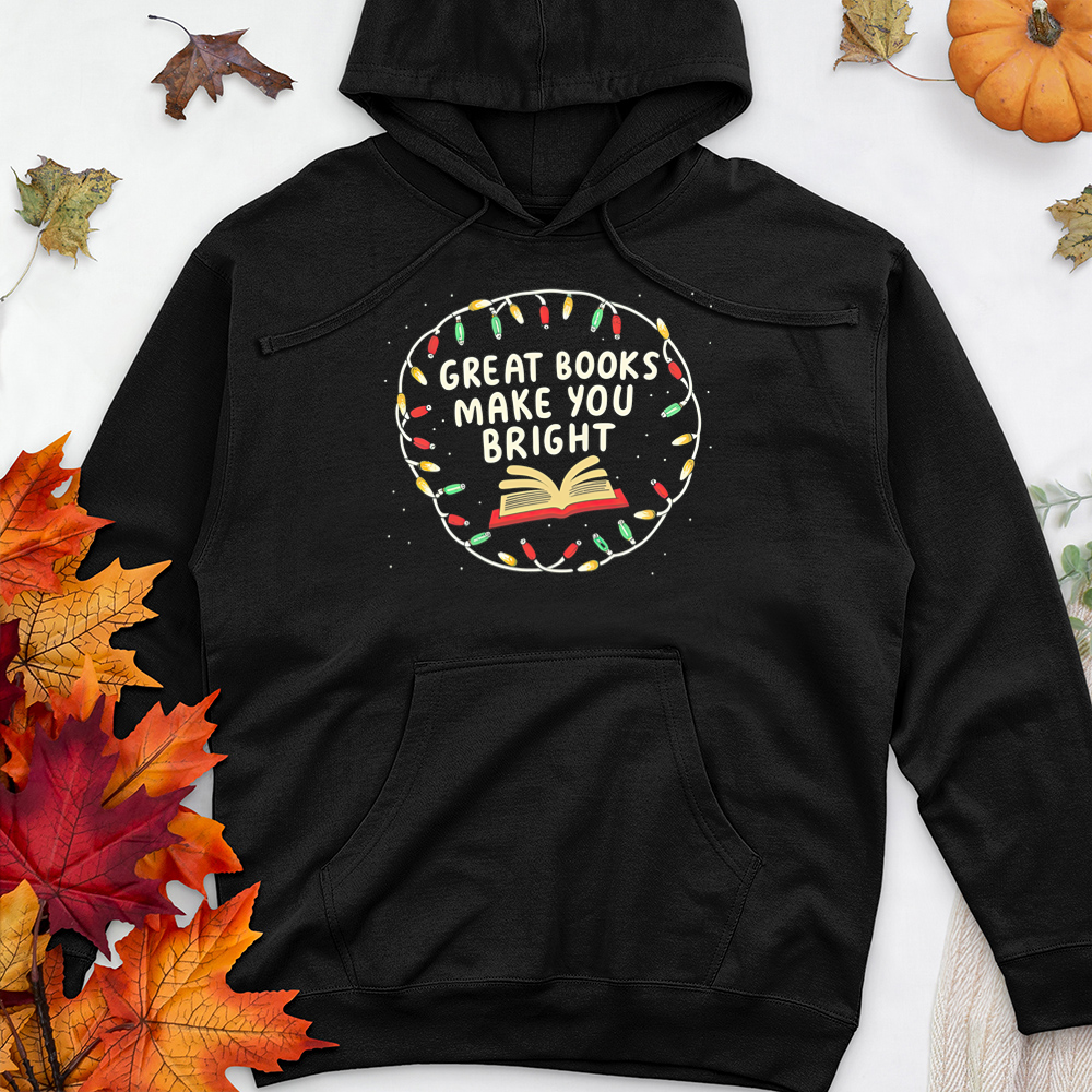 books make you bright premium hooded sweatshirt