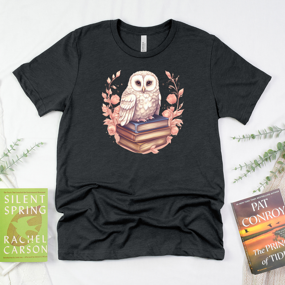 bookish owl unisex tee