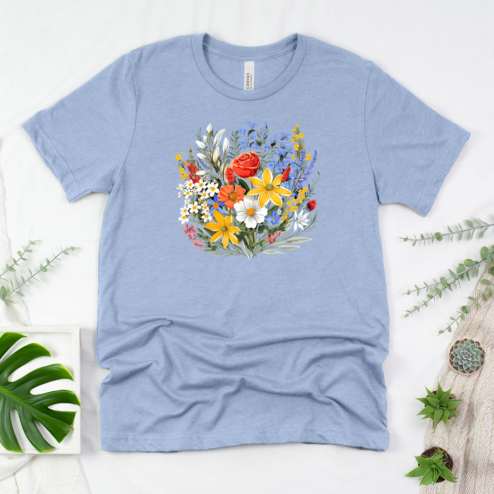 bright garden bouquet unisex tee