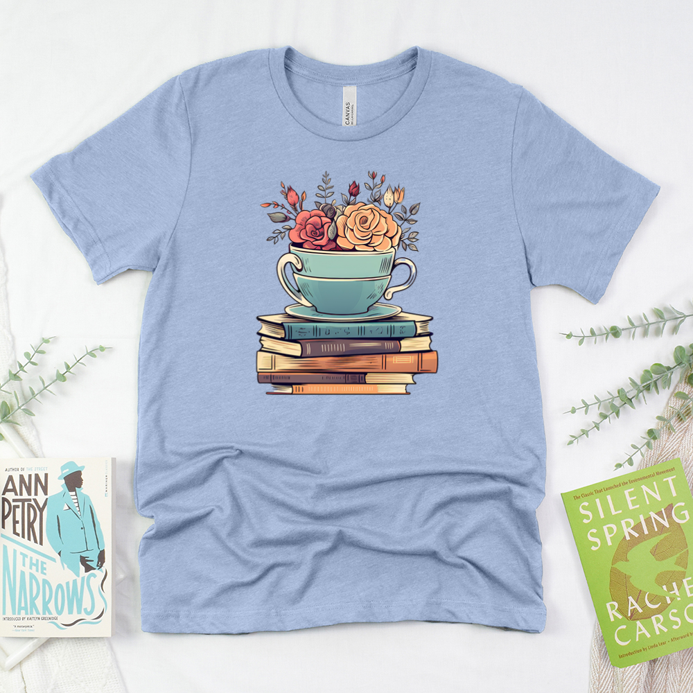 steeping in books unisex tee