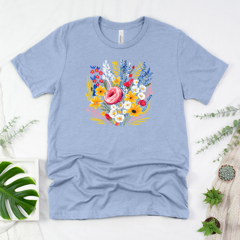 burst of blooms unisex tee