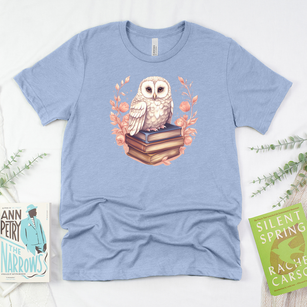 bookish owl unisex tee