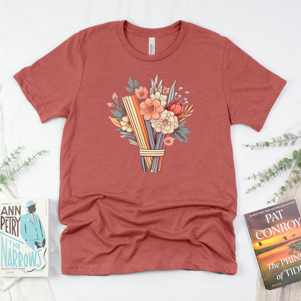 book bouquet unisex tee