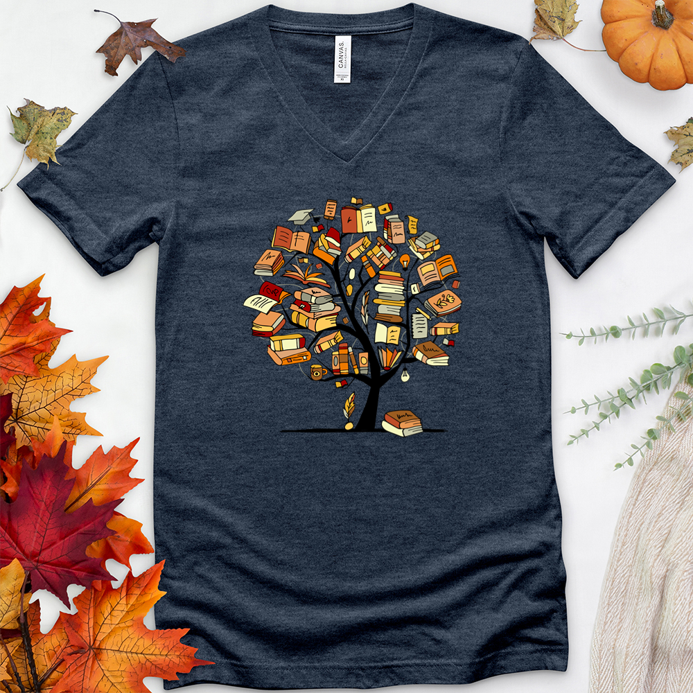 book tree v-neck tee