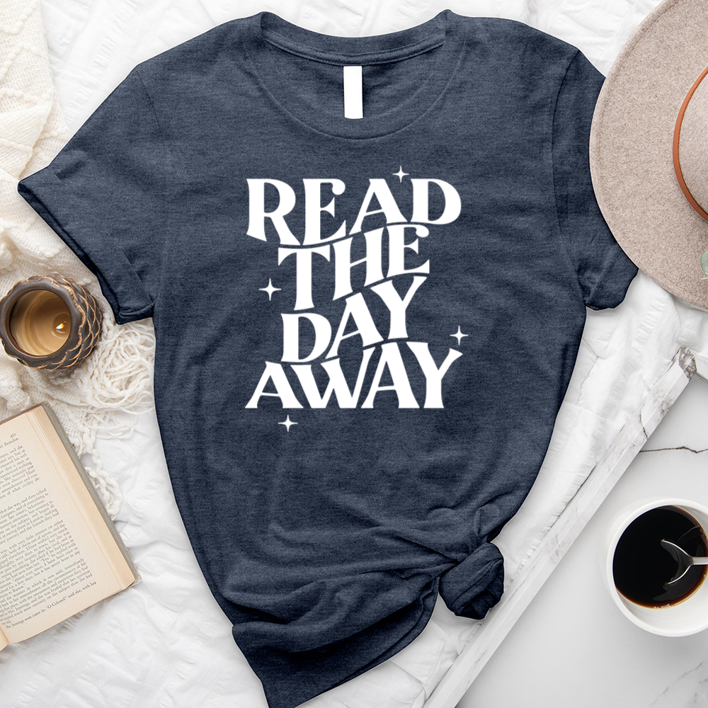 reading the day away unisex tee