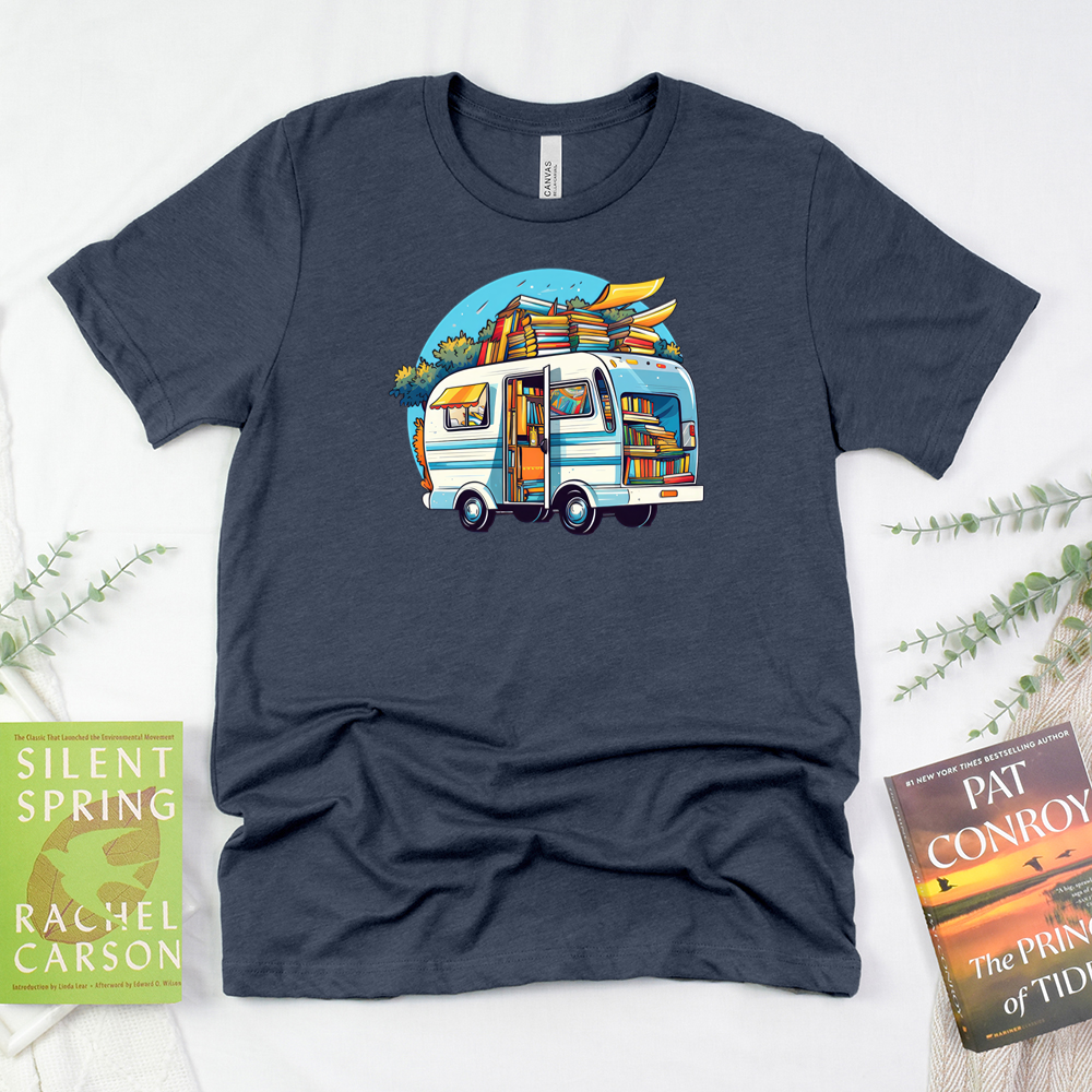 books on wheels unisex tee