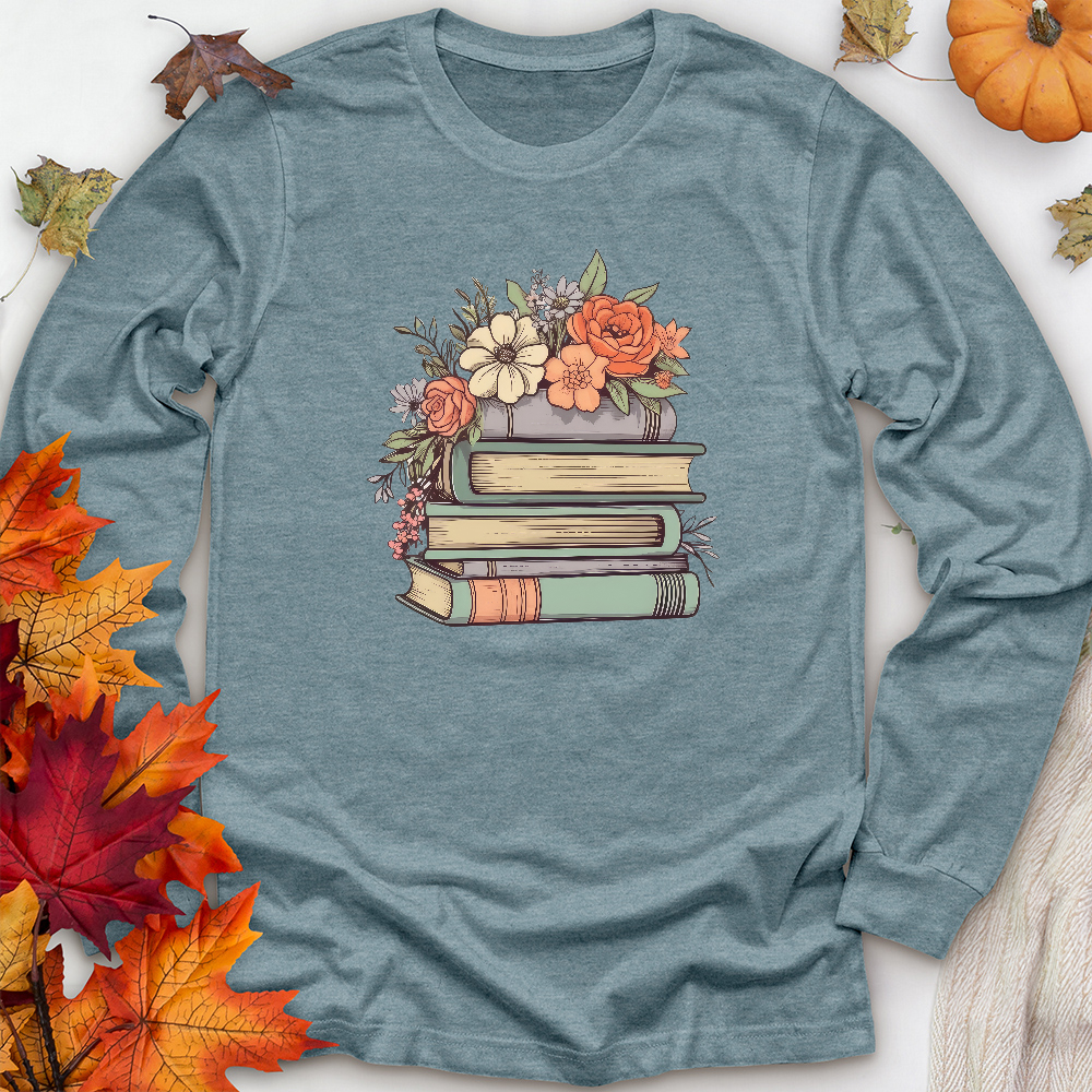 reading in bloom unisex long sleeve tee