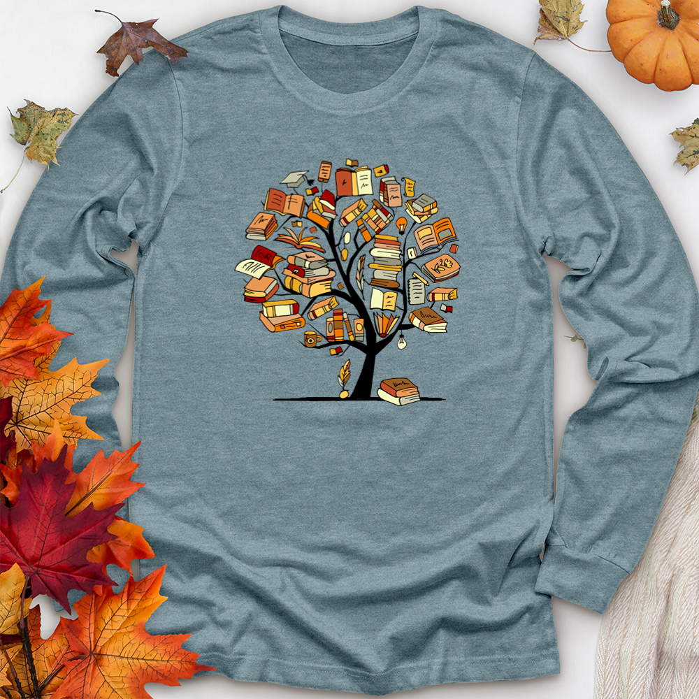 book tree unisex long sleeve tee