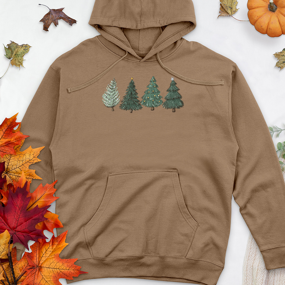 colorful trees premium hooded sweatshirt