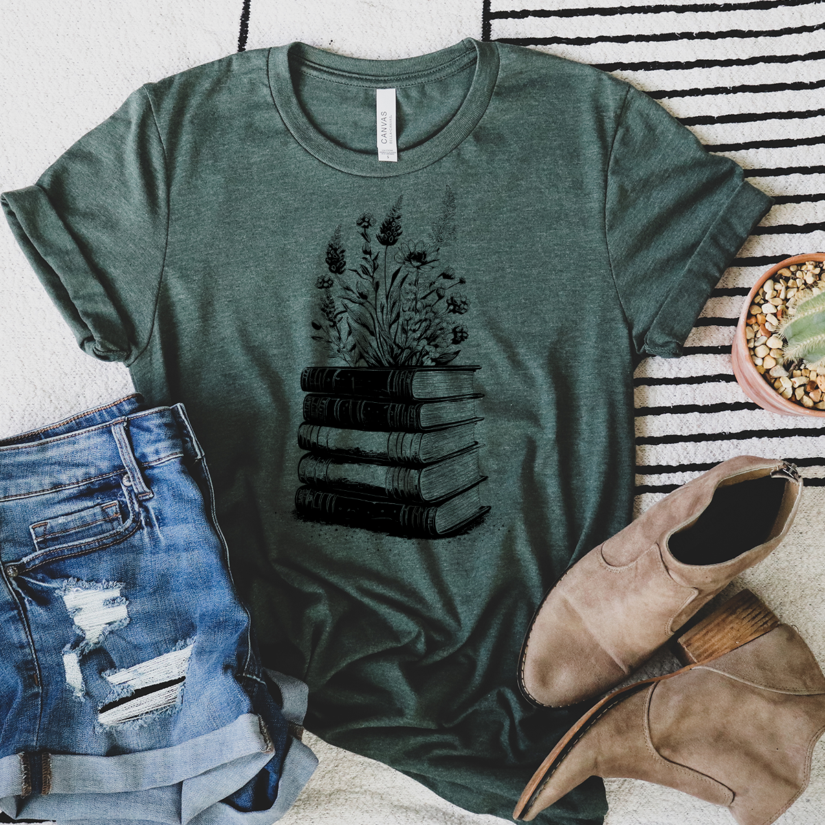 book bouquet unisex tee