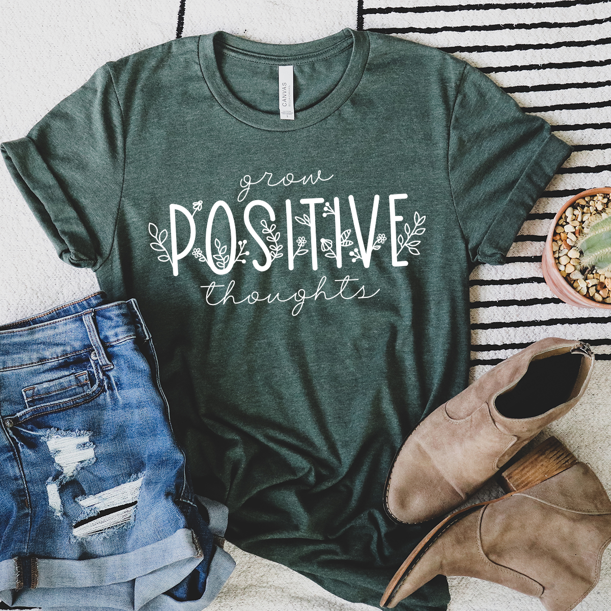 grow positive thoughts unisex tee