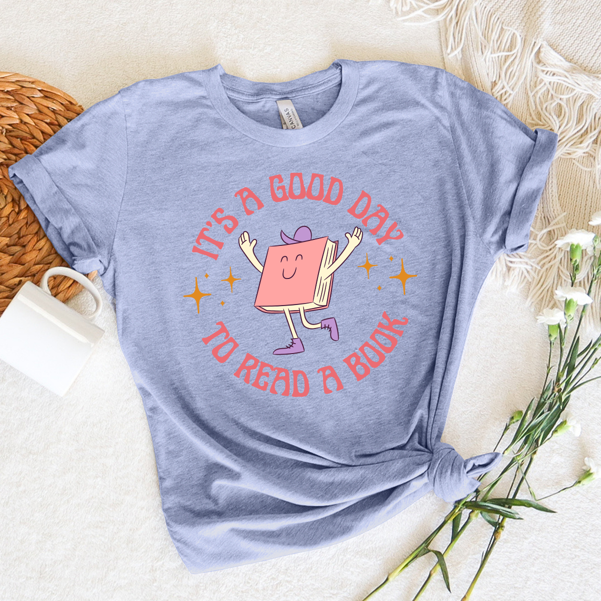 retro good day to read unisex tee