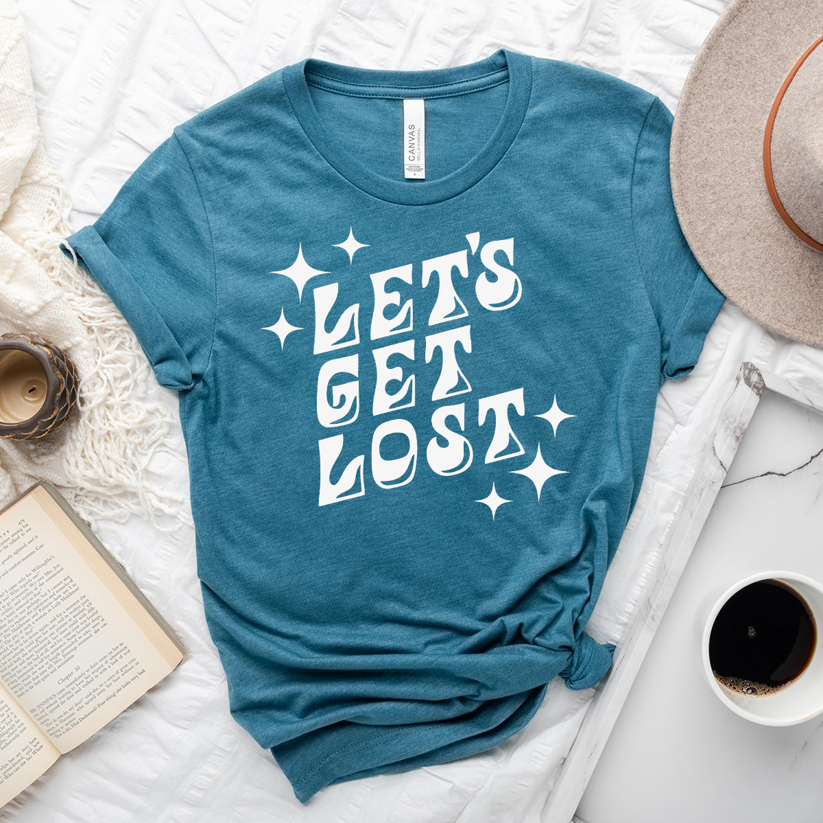 let's get lost unisex tee