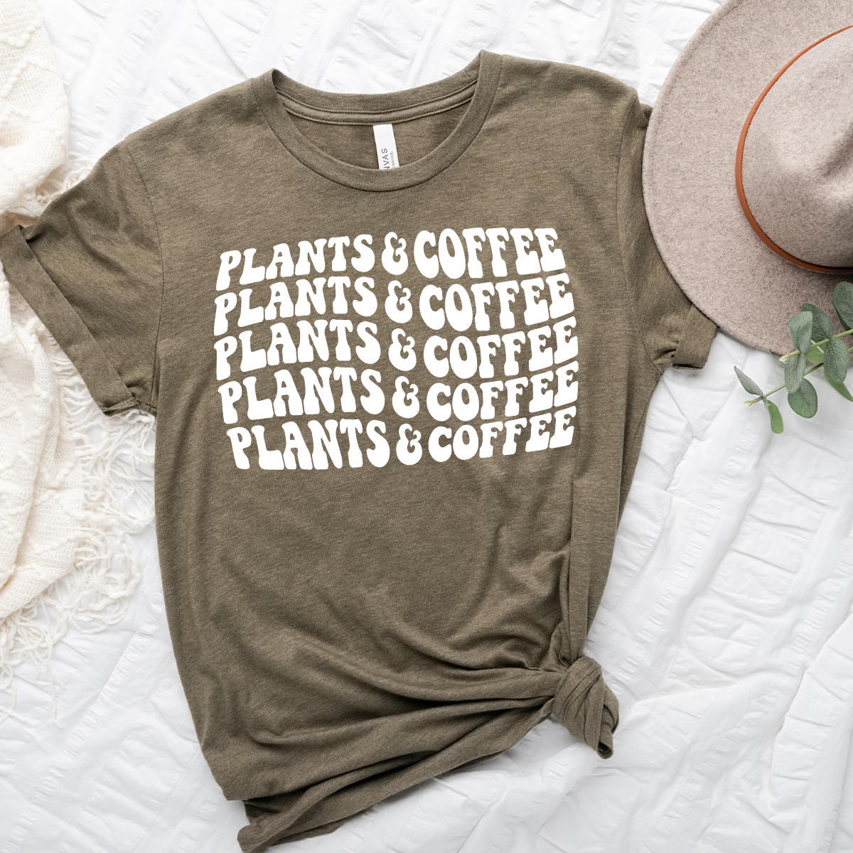 plants and coffee unisex tee