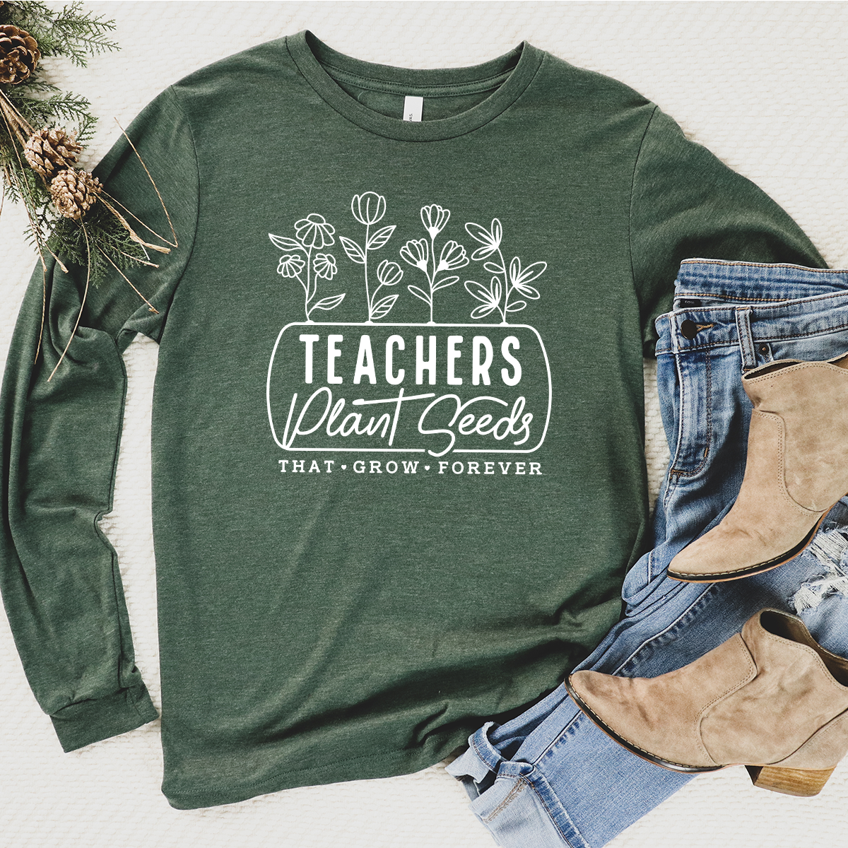 teachers plant seeds long sleeve unisex tee