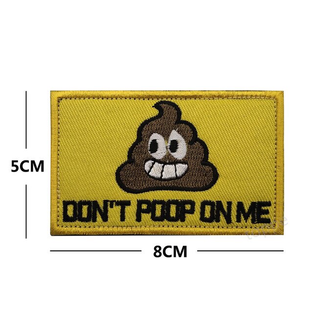 Funny Don't Poop On Me Emoji Emoticon Hook and Loop Morale Patch FREE ...