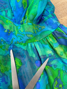 60s Tropical Chiffon Dress