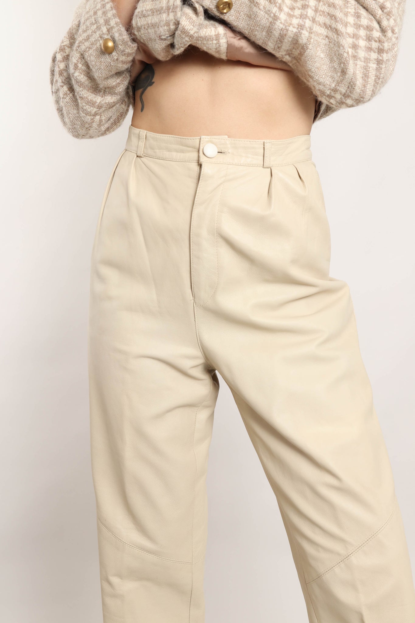 80s Cream Leather Pants – Luxie Vintage