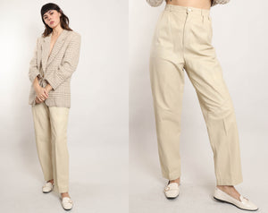 80s Cream Leather Pants – Luxie Vintage