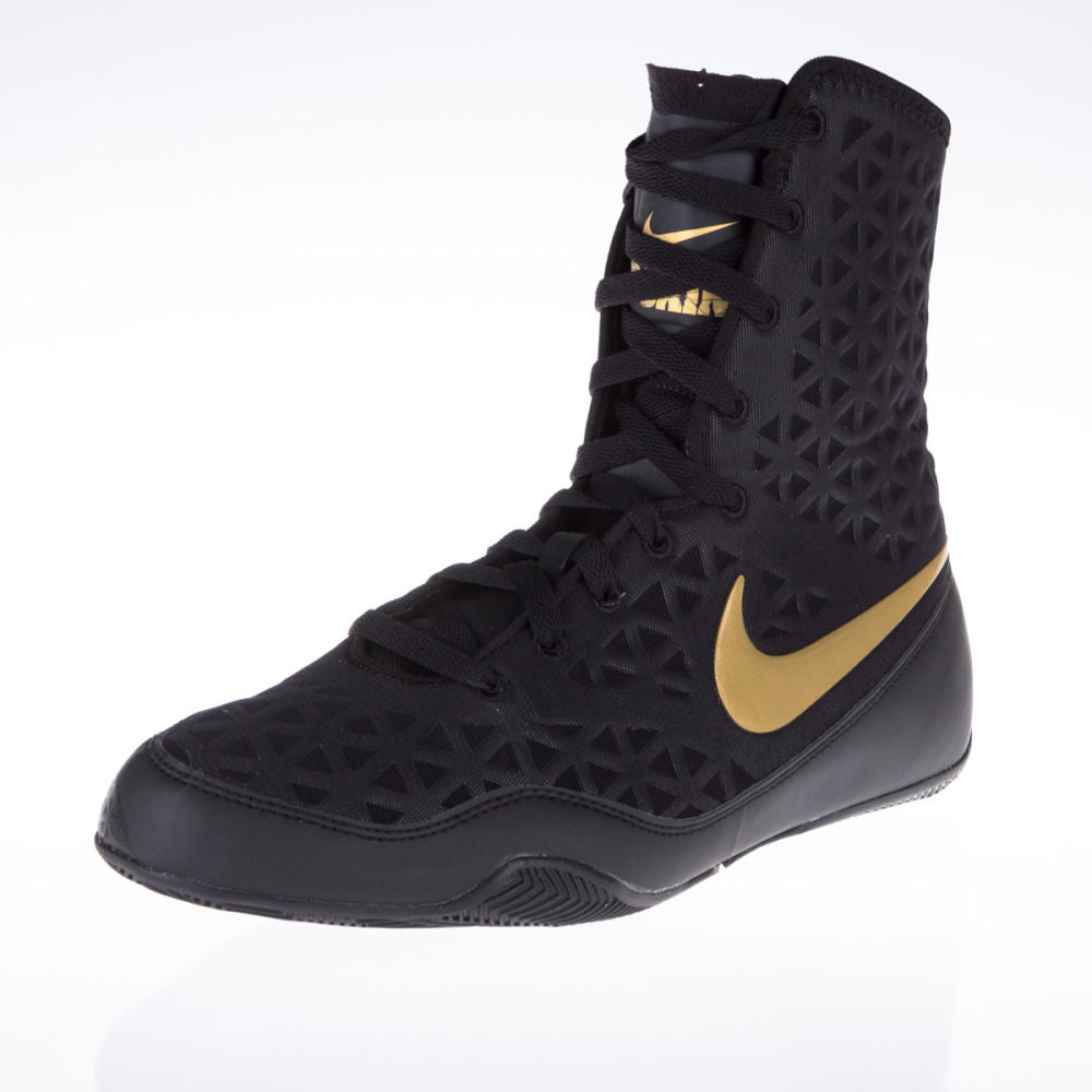 nike boxing shoes black and gold