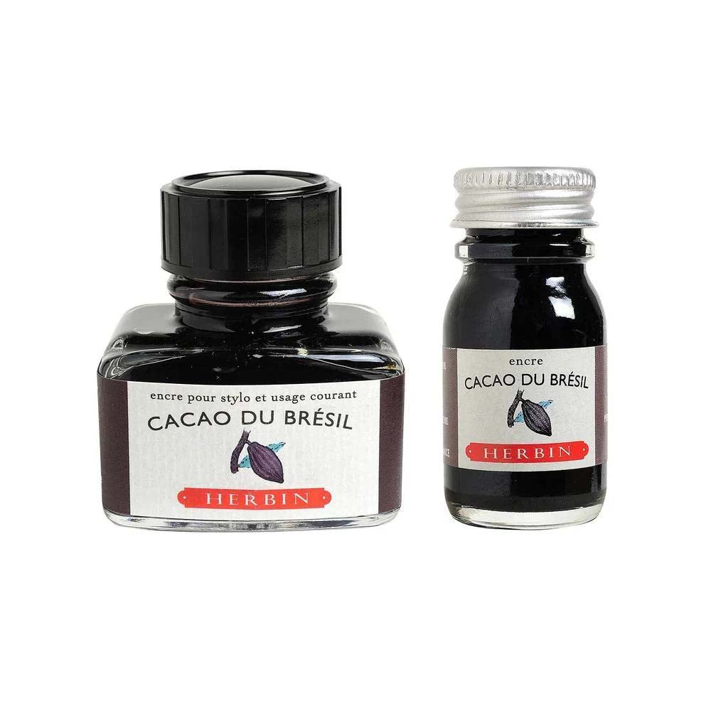 Celebrating Indulgence on World Chocolate Day - J Herbin Cacao du Brésil Ink Bottle | EndlessPens