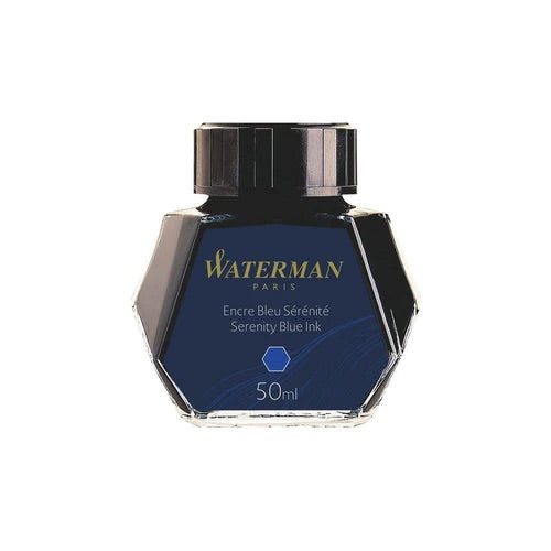 Best Fountain Pens for Regular Paper - Waterman Serenity Blue Ink Bottle
