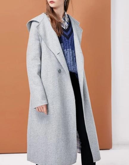 hooded wool coat women