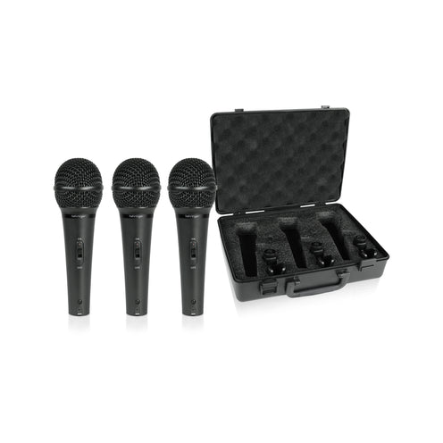 Behringer XM1800S Ultravoice Handheld Supercardioid Dynamic Microphone, 3-Pack