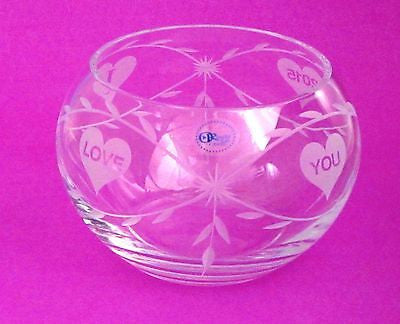 lead crystal bowl, Hearts, Made in USA ,glass – O'Rourke Crystal