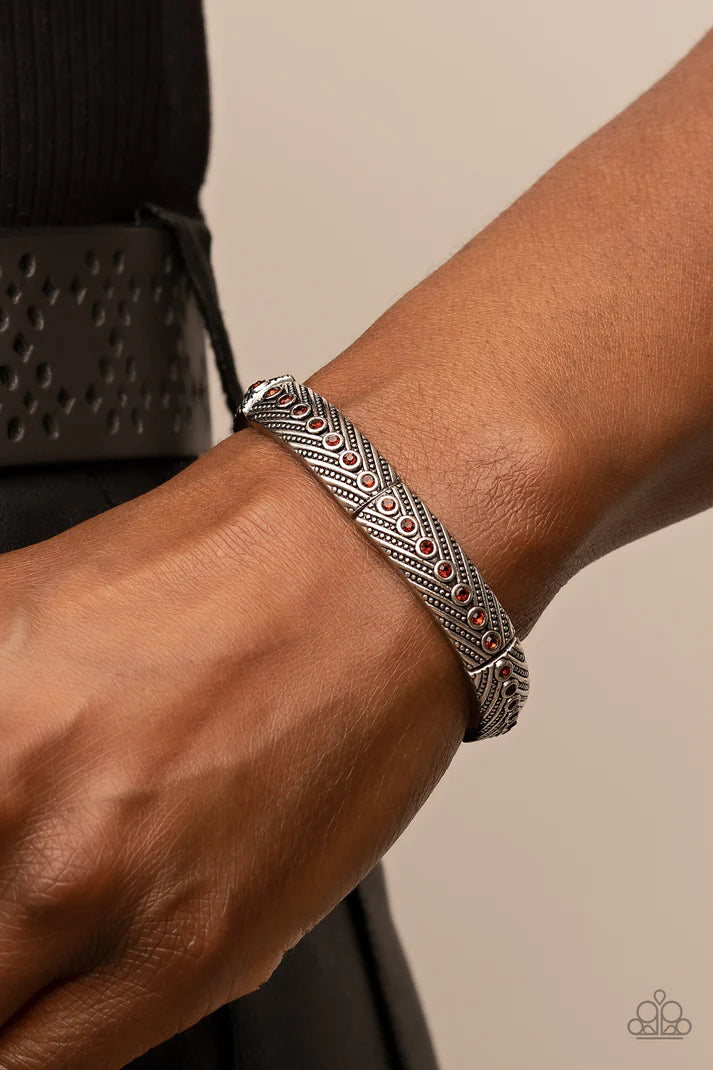 Risk Taking Twinkle Brown Rhinestone Stretchy Bracelet