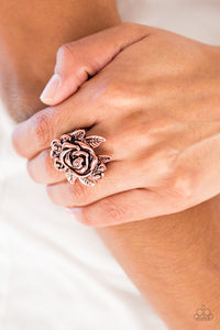 copper,floral,Wide Back,Bouquet Bonanza Copper Ring