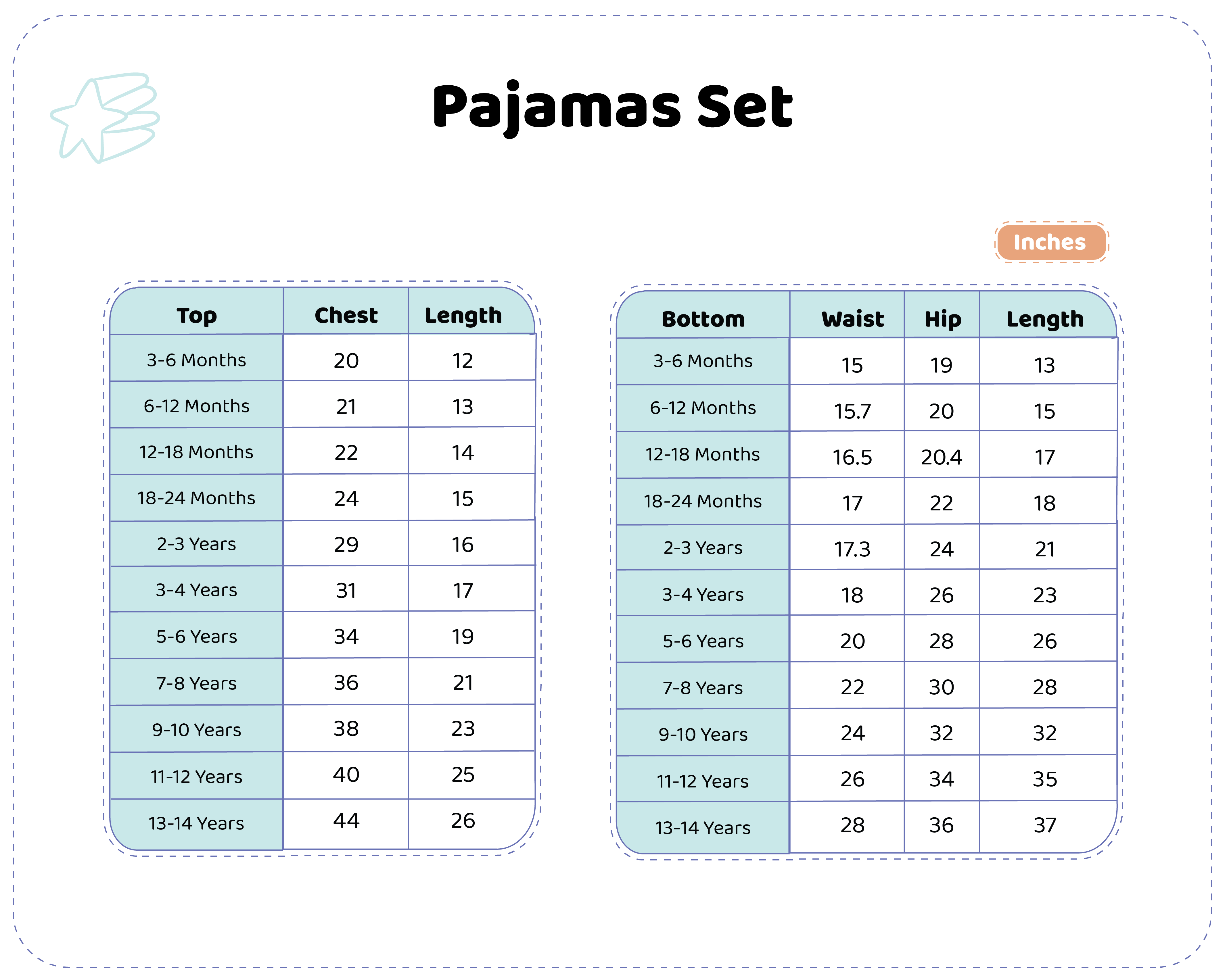 Pajama Set M6 to Y(14)