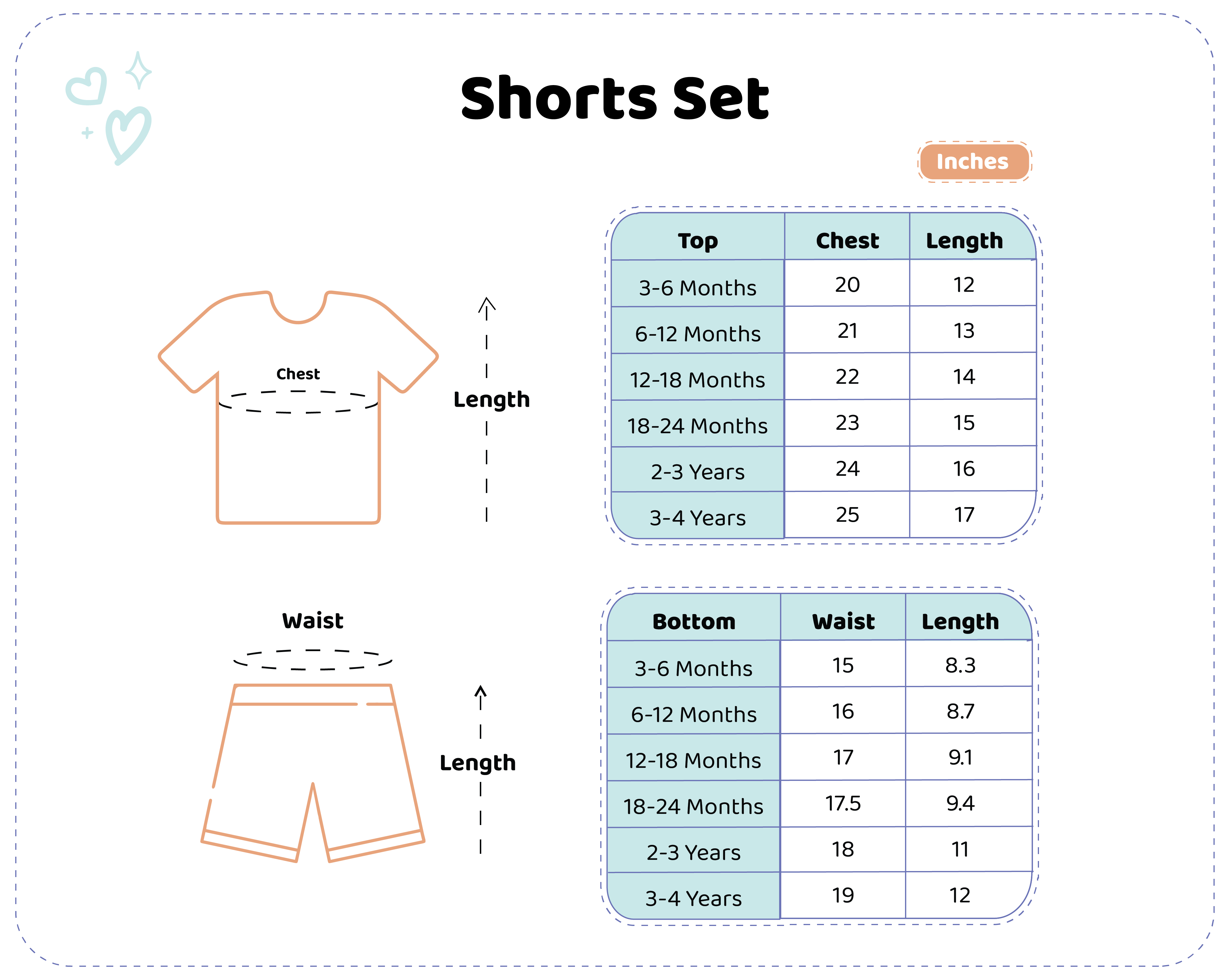 Shorts Set M6 to Y4