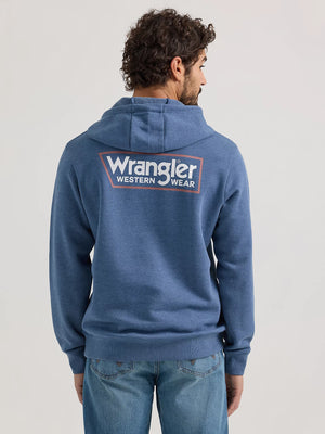 Classic Mens Wrangler Logo Tag Pullover Hoodie in Dark Denim    112350081 - Boondocks Western Store llc