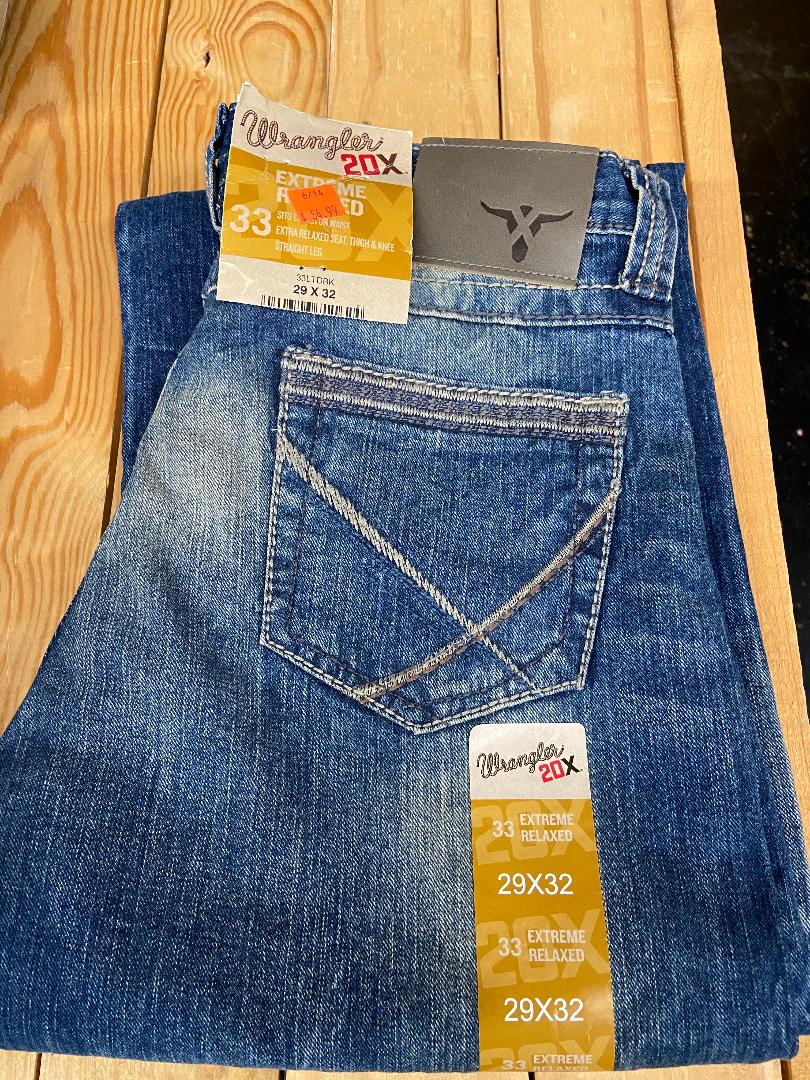 Wrangler Mens 20X Extreme Relaxed Straight Leg Jeans 33LTDBK – Boondocks  Western Store llc