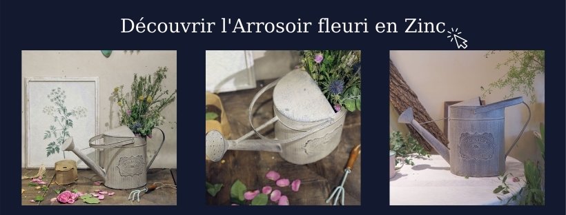 Arrosoir fleuri en Zinc