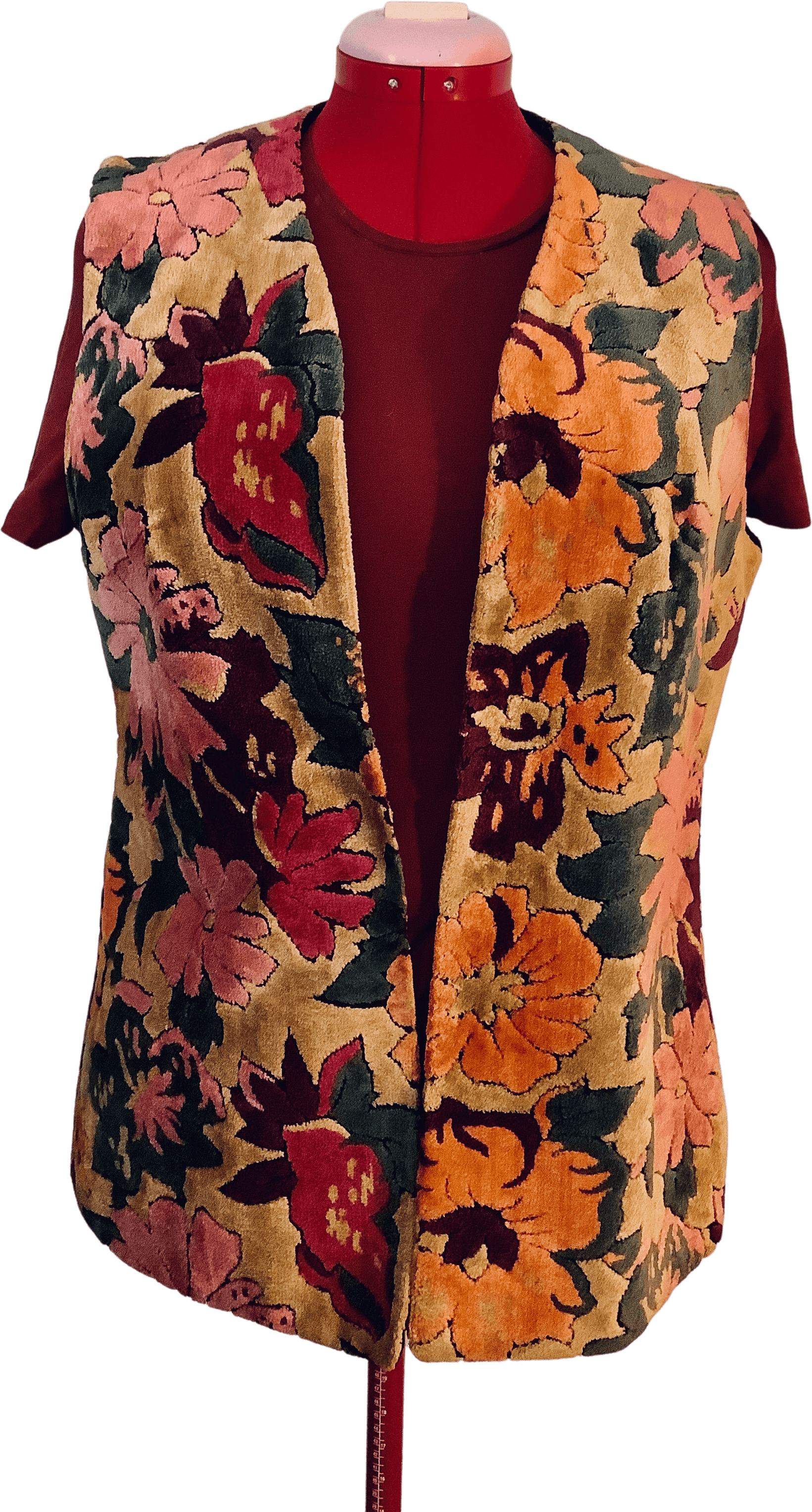 60’s Boho Cut Velvet Carpet Vest – Thrilling