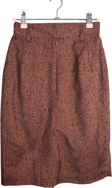 Vintage 80's Deadstock Red Patterned Silk Skirt by Linda Allard For ...