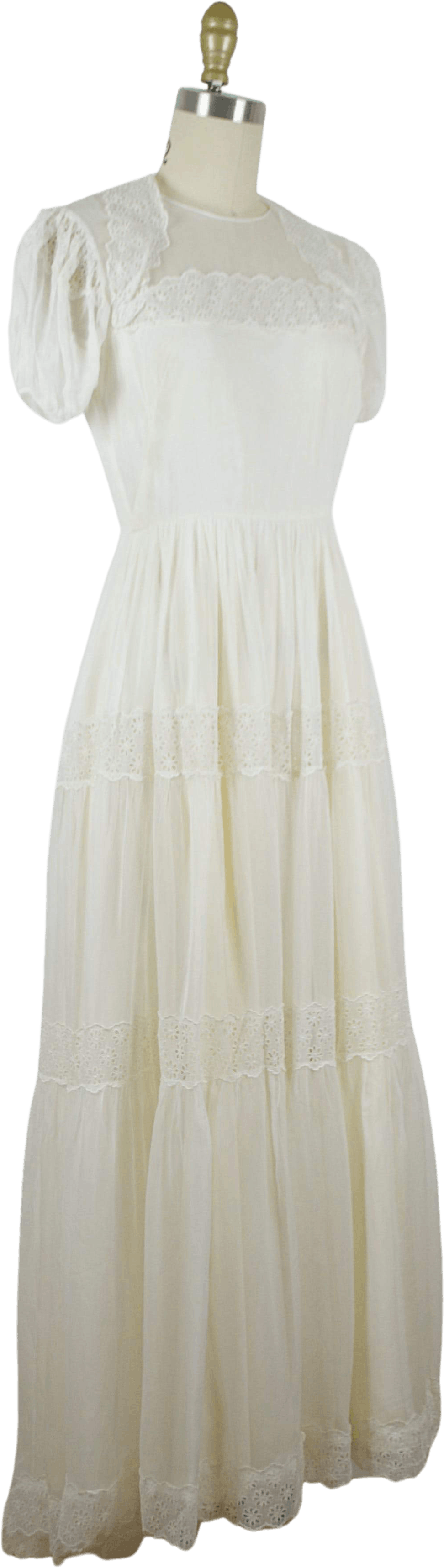 Vintage 30's Off-White Wedding Dress with Eyelet Lace | Shop THRILLING