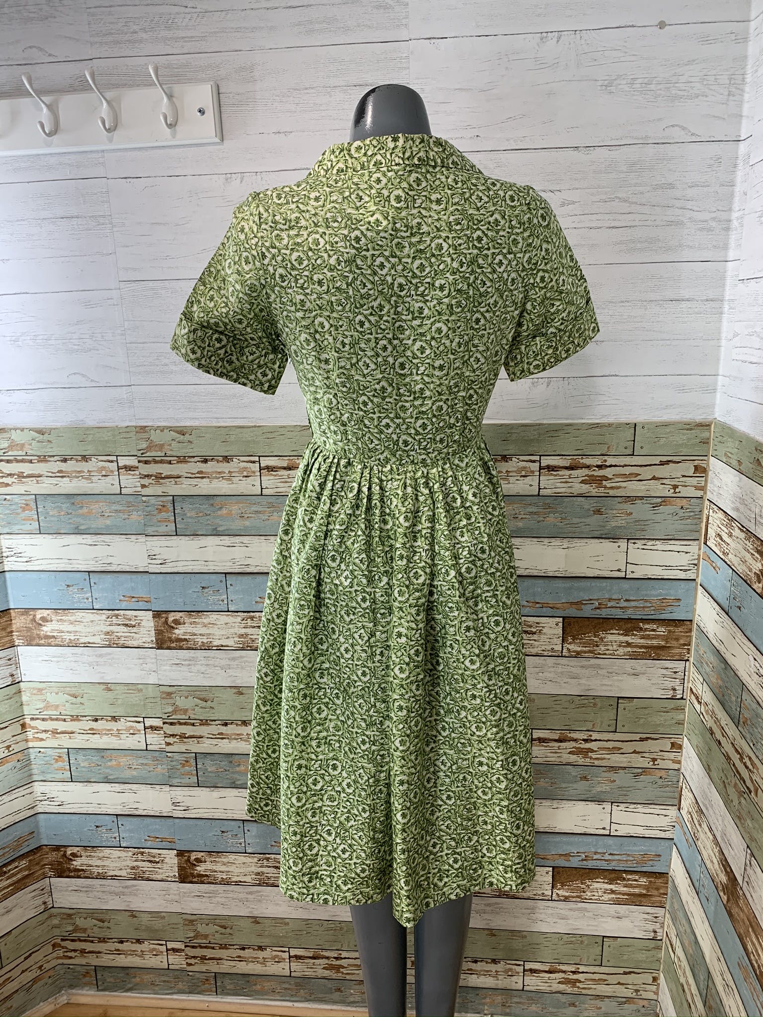 Vintage 50's Silk Short Sleeve Full Skirted Shirt Dress | Shop THRILLING