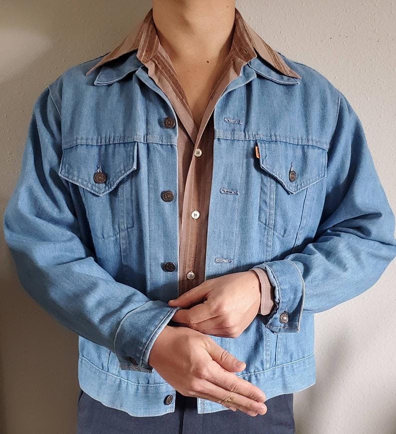 Vintage 70's Men's Denim Jacket with Orange Tab by Levi's | Shop THRILLING