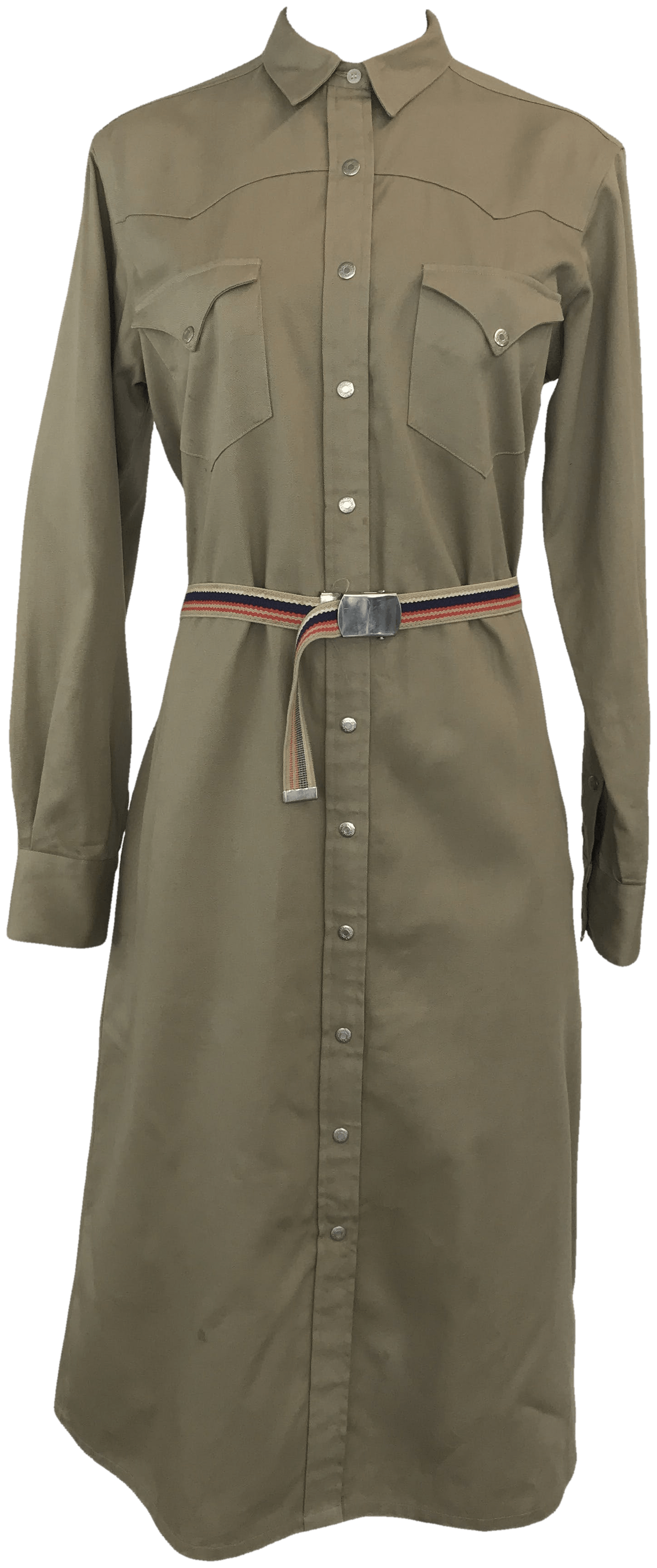 Vintage 70's Western Khaki Button Up Dress by Ralph Lauren | Shop THRILLING